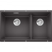 Blanco 523152 Subline 430/270-U SILGRANIT™ PuraDur™ Undermount Double Bowl Sink (Rock Grey)