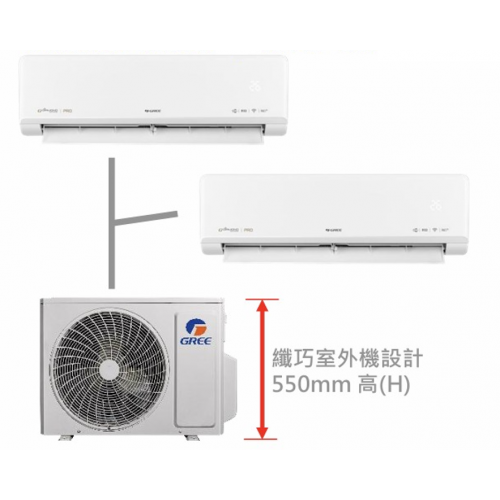 GREE GMSC09UZE+GMSC12UZE/GMSC18UZC (1HP+1.5HP) R32 Inverter Split Type Cooling Only Air-Conditioner