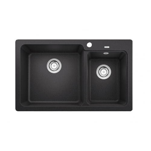BLANCO NAYA 8(519646) 花崗岩合成雙槽鋅盤(碳灰色)