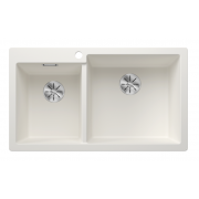 BLANCO PLEON 9(523061) 花崗岩合成雙槽鋅盤(白色)