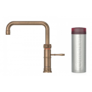 Quooker CFNSPTB Classic Fusion Square Tap + PRO3 Boiling Water Tank (Patinated brass)