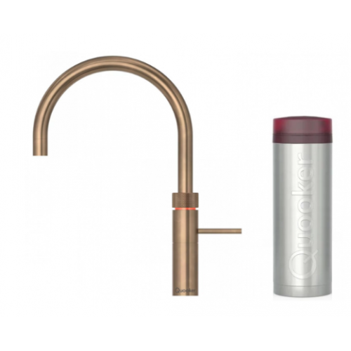 Quooker 3FRPTN Fusion Round Tap + PRO3 Boiling Water Tank (Patinated Brass)