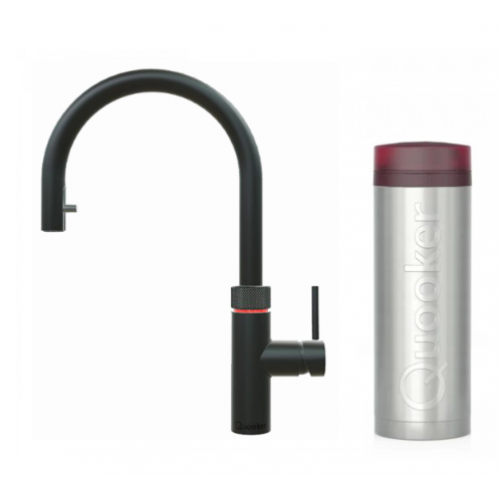 Quooker FXRBLK Flex Round Tap with Hose + PRO3 Boiling Water Tank (Black)