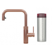 Quooker FXSRCO Flex Square Tap with Hose + PRO3 Boiling Water Tank (Rose copper)