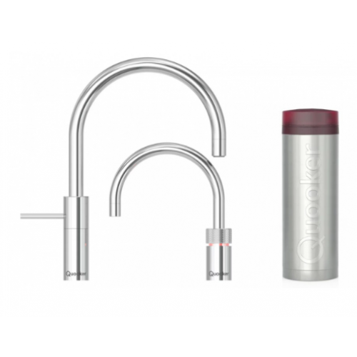 Quooker NSRCHR+NMRCHR Nordic Twintaps Round 水龍頭 + PRO3 滾水水箱 (拋光鍍鉻)