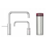 Quooker NSSCHR+NMSCHR Nordic Twintaps Square Tap + PRO3 Boiling Water Tank (Polished chrome)