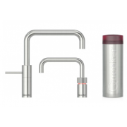Quooker NSSSST+NMSSST Nordic Twintaps Square Tap + PRO3 Boiling Water Tank (Stainless steel)
