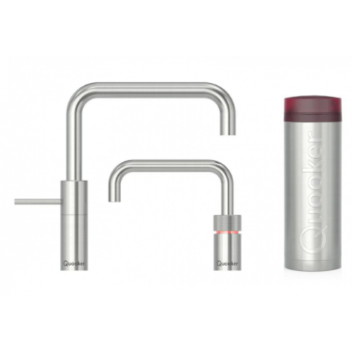 Quooker NSSSST+NMSSST Nordic Twintaps Square 水龍頭 + PRO3 滾水水箱 (拉絲不鏽鋼)