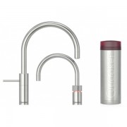 Quooker 3NRRVSTT Nordic Round 一體式雙水龍頭 + PRO3 滾水水箱 (拉絲不鏽鋼)
