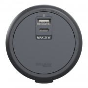 Schneider Electric 施耐德 Easy series A3J210UAC_GY Type A+C USB 模組 (21W, 夜幕黑)