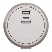 Schneider Electric 施耐德 Easy series A3J210UAC_LB Type A+C USB 模組 (21W, 星辰啡)