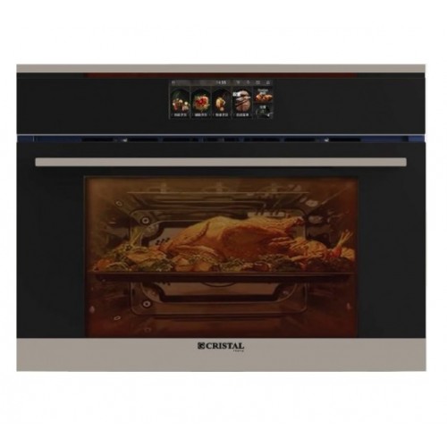 CRISTAL C-S68GXMB 45cm 60L Built-in Steam Oven (Color screen,2 water tank design,upper and lower independent temperature adjustment)