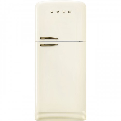 SMEG FAB50RCRB5 507L 50's style 2-Door Refrigerator(Cream with antique brass handle)
