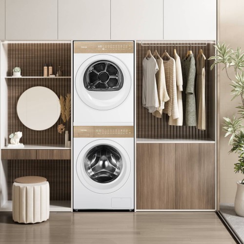 TOSHIBA 東芝 T37BZP115BS90H-SET JAPANDi 日系前置式變頻洗衣機+雙變頻熱泵式乾衣機(白色)