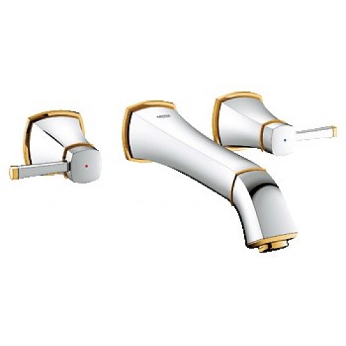 GROHE 德國 Grandera 20415IG_3孔掛牆雙控面盆龍頭 (鉻金色)