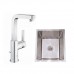 GROHE 德國 Lineare 23296 企身單控面盆龍頭 配Walrus FA3844AR 不銹鋼單膽平邊台底廚盆連去水