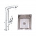 GROHE 德國 Eurostyle New 23569003 高身面盆龍頭 配Walrus FA3844AR 不銹鋼單膽平邊台底廚盆連去水 GROHE 德國 Eurostyle New 23569003 高身面盆龍頭 配Walrus FA3844AR 不銹鋼單膽平邊台底廚盆連去水