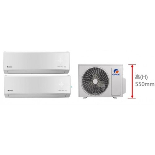 GREE 1HP+1HP Inverter Wall Mounted Multi Split Type Air conditioner(Cooling only) GMSC18XAC GMSC09XAEx2