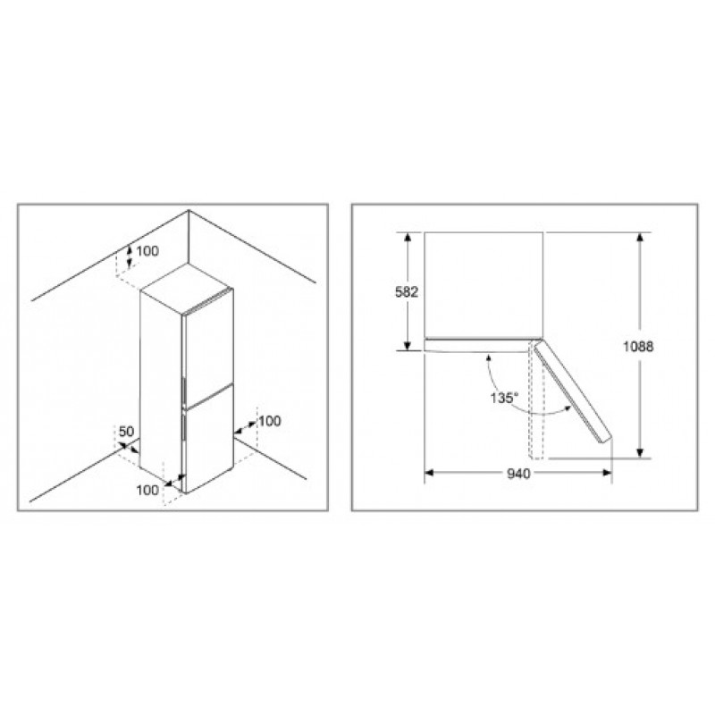 Siemens Kg27nnleag 254l Bottom Freezer 2 Door Refrigerator