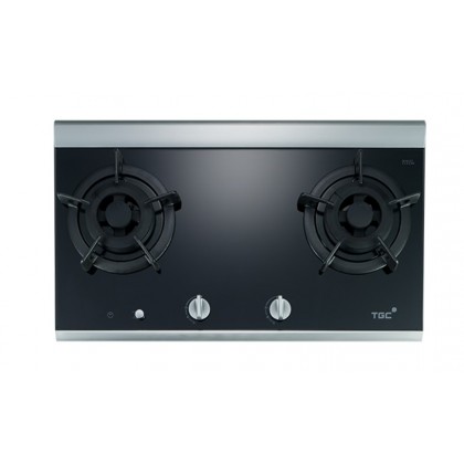 MEGA-i2 Built-in 2-Burner Town Gas Hob Silver Aluminium Frame