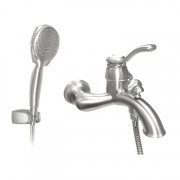 MOEN 美國 Kingsley 61132SRN 浴缸龍頭連4速手提花灑頭, 喉, 座, 磨砂淺金色防指紋