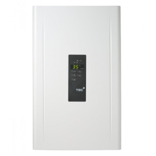 TGC NSW14HD WS White with midlight dark panel Temperature-modulated Superslim Gas Water Heater