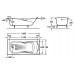 Spain Roca Haiti 2000 233170-WT Cast-Iron Bathtub With Grips 1400mmx750mm White