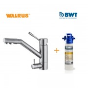 Walrus 266AS 2合1濾水廚盆龍頭 配BWT Woda-Pure S-C 812561 超能系列檯下式濾水芯 (除餘氯)