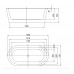 Walrus ARTOIIB-00 Free Standing Oval Shape Acrylic Bathtub 1500x750x550mm White