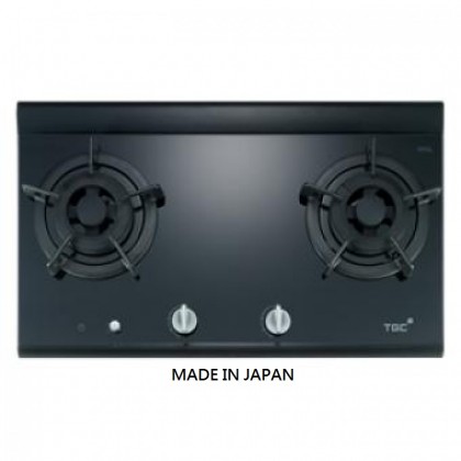 TGC MEGA-i2 Built-in 2-Burner Town Gas Hob Black Aluminium Frame