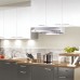 Whirlpool HC768S cooker hood installed beneath kitchen cabinets
