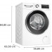 Bosch WNG254YDHK washer dryer product photo with dimension annotations