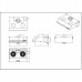 Pacific PH18S70 range hood multi-view body and exhaust-duct dimensions drawing
