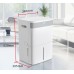 TOSHIBA RAD-D200H 22L Compressor Dehumidifier Toshiba RAD-D200H dehumidifier room installation with width, height and depth markings