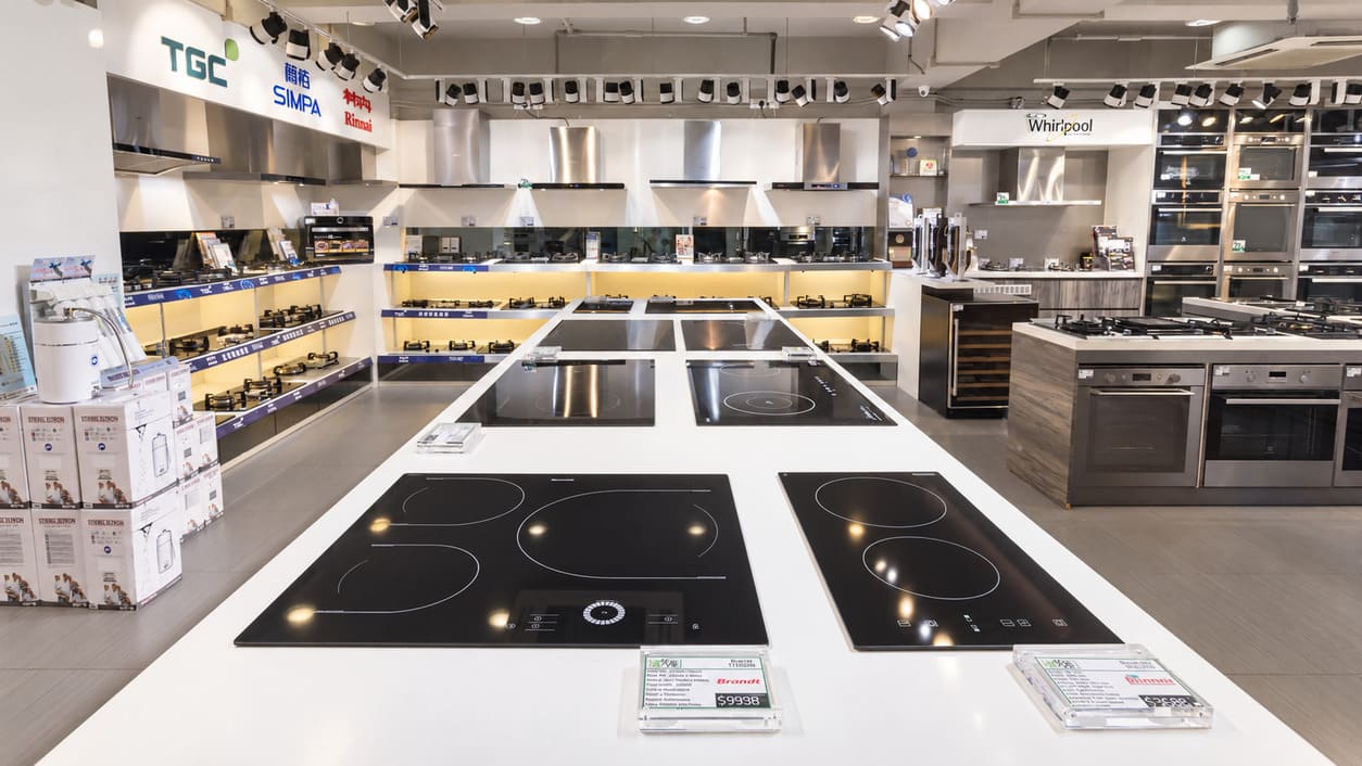 TGC cooktop displays at BBE showroom