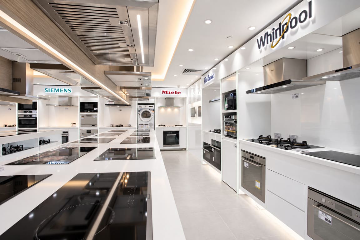 Whirlpool kitchen appliances at BBE showroom