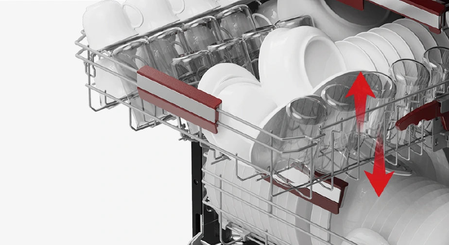 Height-adjustable basket