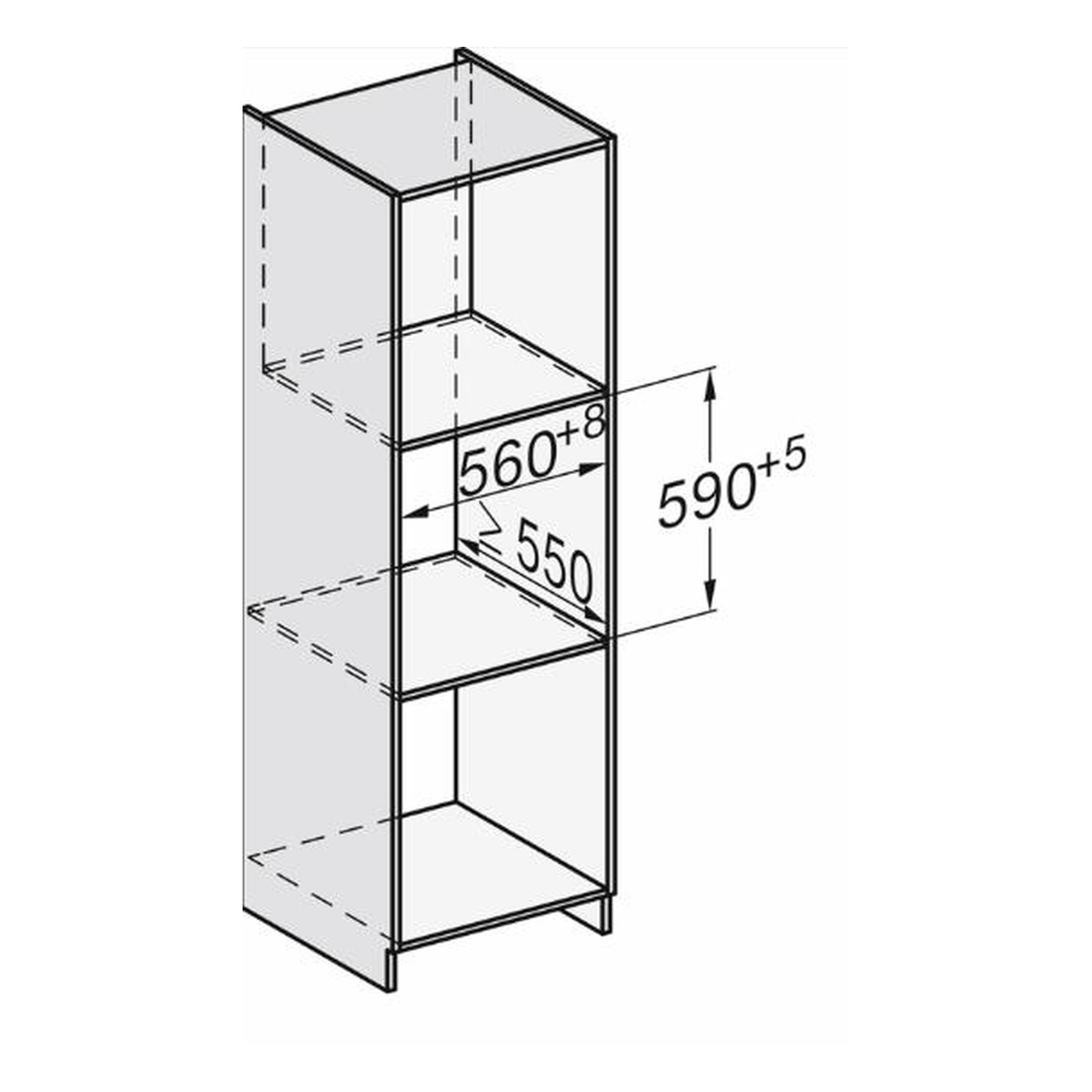 MIELE DGC 7150 installation drawing and cut-out dimensions 1